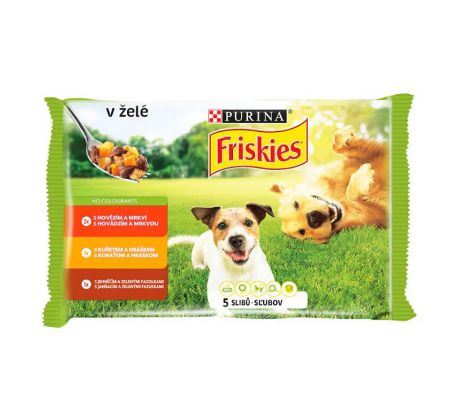 FRISKIES ADULT Dog Multipack 4x85g - hovädzie/kura/jahňacie v želé