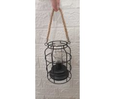 Vintage stolná lampa s LED žiarovkou, čierna