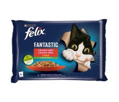 FELIX Fantastic Multipack 4x85g kura s rajčinami/hovädzie s mrkvou