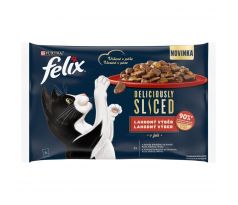 FELIX Deliciously sliced Multipack 4x80g hovädzie/kura/kačica/morka v želé