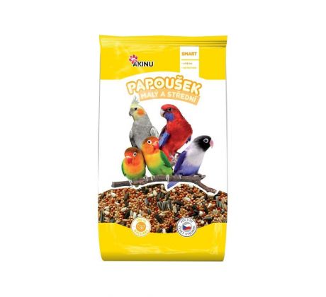 Akinu Kompletné menu krmivo pre malé papagáje 1 kg