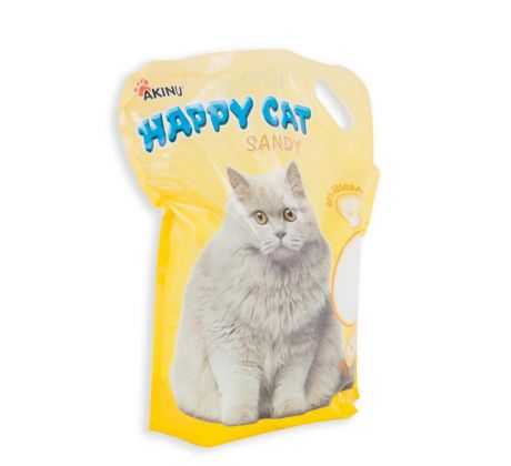 Akinu HAPPY CAT Sandy Silika gel (jemný - 0,5 - 2 mm) podstielka pre mačky 7,2 l