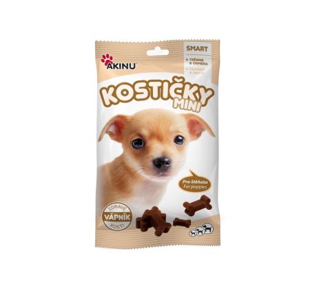 Akinu Vápnikové MINI kocky maškrta pre šteňatá 60g