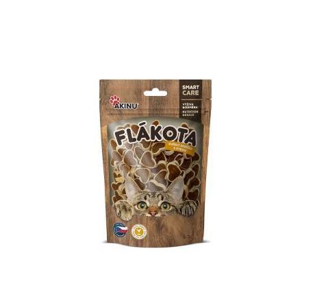 Akinu Flákota Kuracie & rybie srdiečka maškrta pre mačky 70g