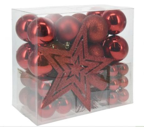 Sada vianočných ozdôb 54ks - červené