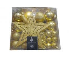 Sada vianočných ozdôb 54ks - zlaté