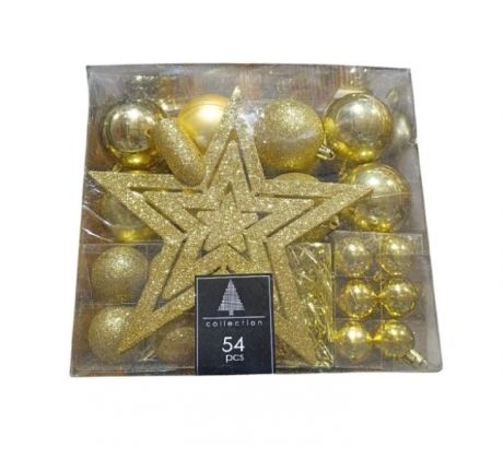 Sada vianočných ozdôb 54ks - zlaté