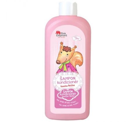 Pink Elephant šampón-kondicionér pre dievčatká "Veverička Anička" 6 x 500 ml